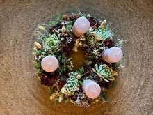 Indlæs billede til gallerivisning Adventskrans med bloklys