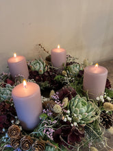 Indlæs billede til gallerivisning Adventskrans med bloklys
